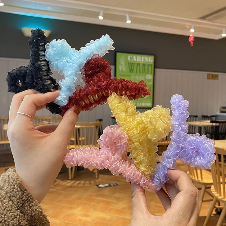 Resin Material Spring Hair Clip, Colour: 25 Yellow Net Yarn, 1 Transparent, 2 Green, 3 Light Coffee, 4 Creamy-white, 5 Dark Gray, 6 Pink, 7 Chestnut, 20 Black Net Yarn, 21 Pink Net Yarn, 22 Lake Blue Net Yarn, 23 Light Purple Net Yarn, 24 Red Net Yarn ...