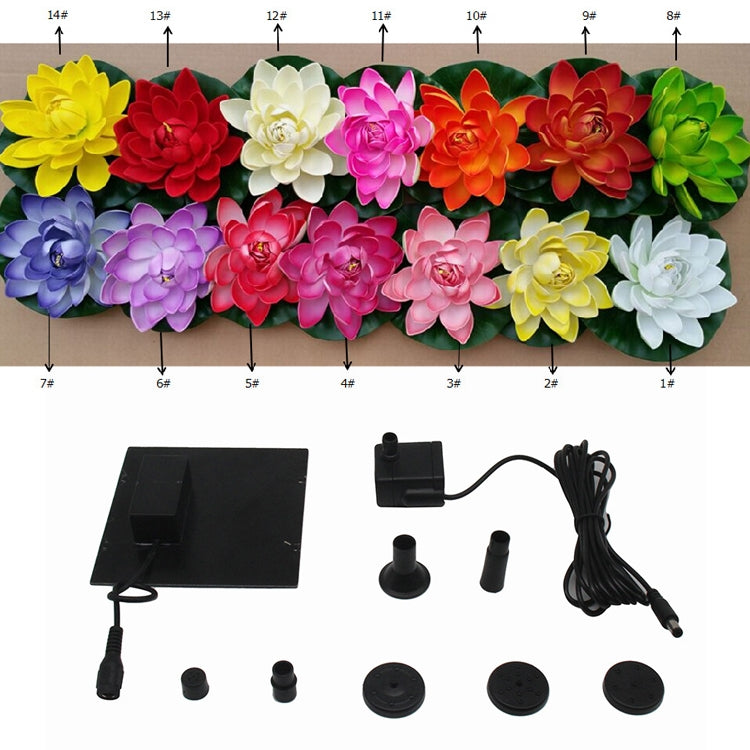 Solar Fountain Floating Views Garden Pool Water Scene, Lotus Leaf Flower Style,Color Random Deilvery, Lotus Leaf Flower Solar Fountain