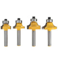 4 PCS/Set 1/4 Handle Alloy Fillet Knife Woodworking Trimming Machine Bit, 4 PCS/Set 1/4 Handle