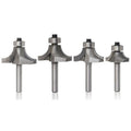 4 PCS/Set Round Corner Woodworking Cutter Trimming Machine Alloy Cutter Head, 4 PCS/Set Alloy Cutter Head