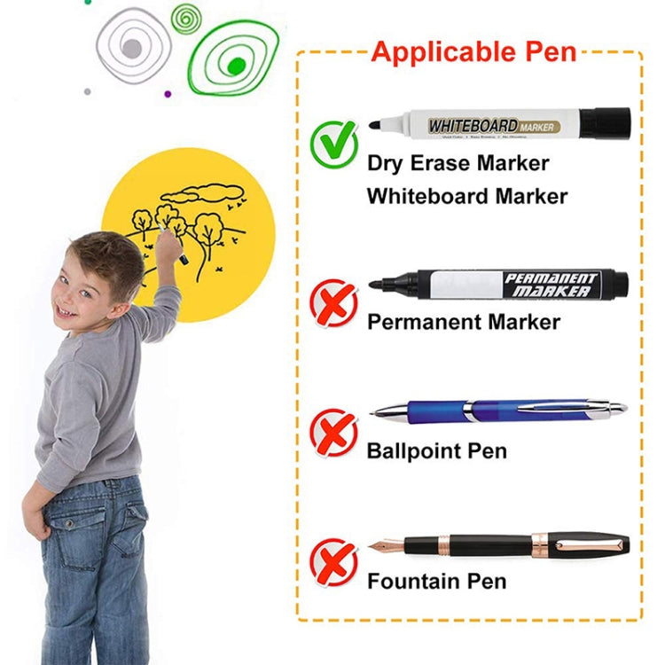 Erasable PVC Round Self-Adhesive Message Board Children Drawing Teaching Blackboard Sticker Color Random Delivery, 10 Colors/Set 28CM, 10 Colors/Set 30CM