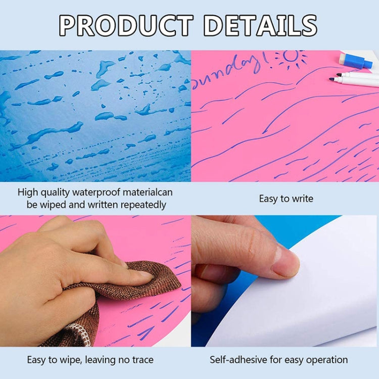 Erasable PVC Round Self-Adhesive Message Board Children Drawing Teaching Blackboard Sticker Color Random Delivery, 10 Colors/Set 28CM, 10 Colors/Set 30CM