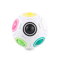 2 PCS Gyro Rainbow Ball Fingertip Decompression 10-Hole Magic Square Toys, 2 PCS(White), 2 PCS(Black )