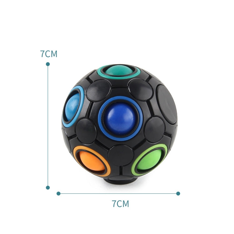 2 PCS Gyro Rainbow Ball Fingertip Decompression 10-Hole Magic Square Toys, 2 PCS(White), 2 PCS(Black )