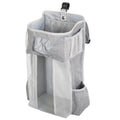 Baby Crib Hanging Bag Multifunctional Detachable Bed Diaper Toy Storage Bag, Gray Snow, Gray Stripe