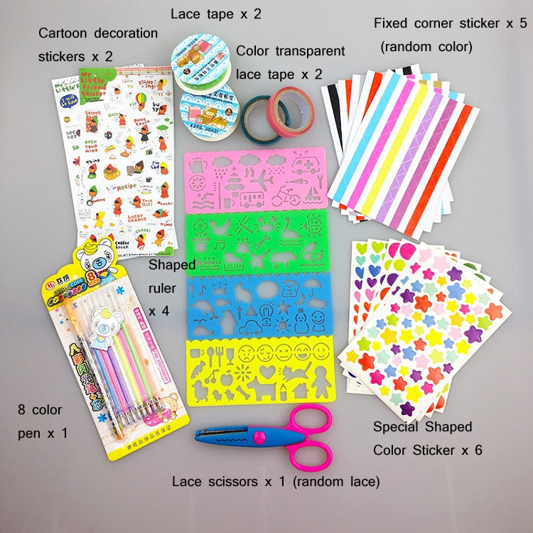 Photo Album Making DIY Accessories Set Hand Book Hand-Made Decorative Accessories, Specification：, Package 1, Package 2, Package 3