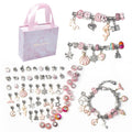63 In 1 Cartoon DIY Handmade Jewelry Children Hand Chain Bracelet, 63 In 1(Pink)