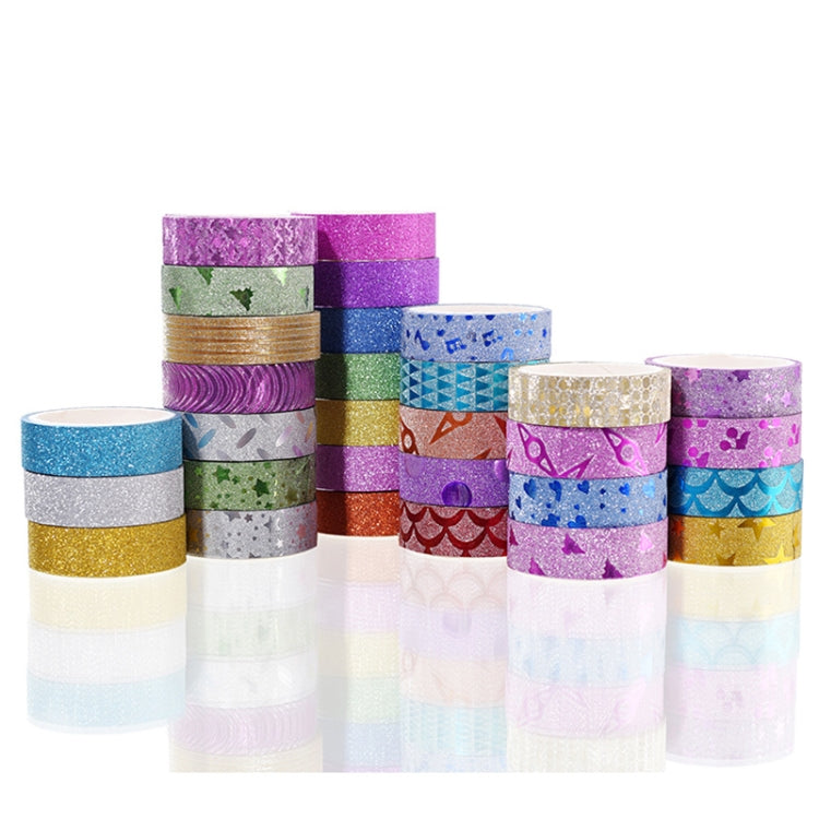 10 in 1 15mmx3m Gold Onion Tape Decorative Stickers Handmade Decorative Material Tape Color Random Delivery, Pure Color, Pattern
