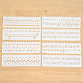 HB-9 Long Series 8 in 1 Drawing Ruler Hand Account Multi-Function Hollow Flower Edge Filling Template, Wave Letters, Cartoon Animals, Flowers, Architecture, Car, Leaves, Weather, Cruise Ship