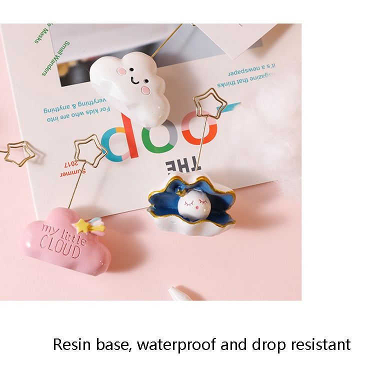 6650 Cute Cartoon Shape Photo Clipper Name Card Clip Desktop Decorative Small Ornaments, Cloud, Rainbow, Pink Cloud, Whale, Shell, Diamond