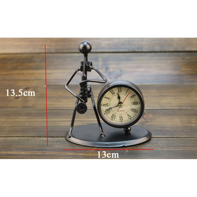 Iron Stainless Steel Small Table Clock Retro Personality Clock Birthday Gift, C61 Violin Clock, C62 Cello Clock, C63 Flute Clock, C64 Accordion Clock, C66 Trombone Clock, C67 French Horn Clock, C68 Guitar Clock, C69 Saxophone Clock, C70 Bes Clock
