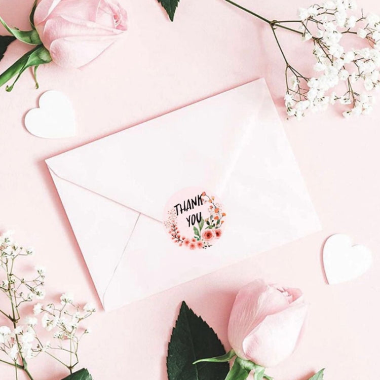10 Rolls Thank You Floral Sticker Wedding Gift Decoration Sticker, K-03-25h