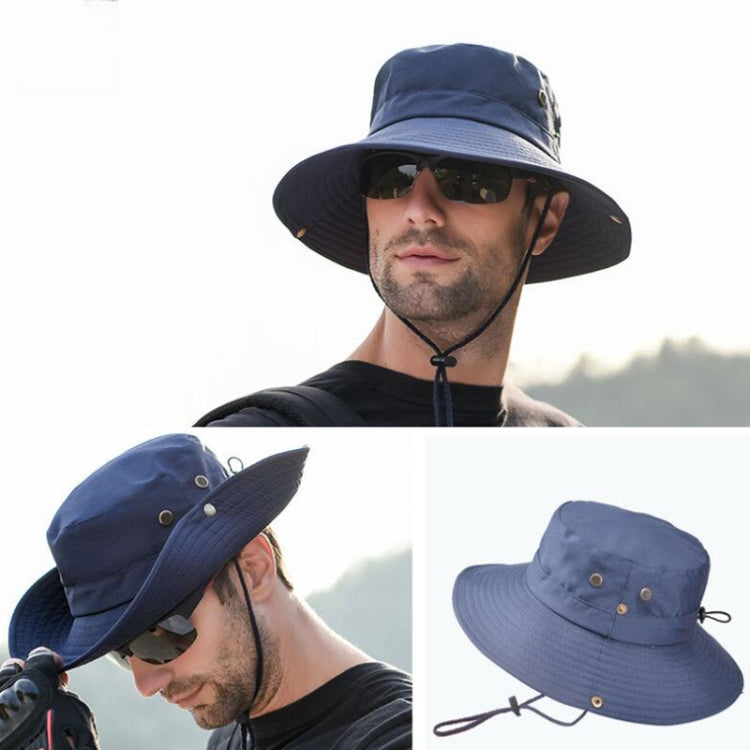 Outdoor Sun Hat Hiking Big Brim Breathable Sunscreen Fisherman Hat, Navy, Beige, Green Gray, Dark Gray, Brown, Khaki, Black