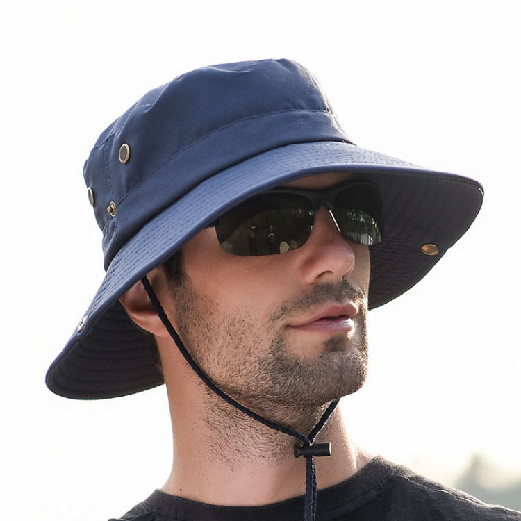 Outdoor Sun Hat Hiking Big Brim Breathable Sunscreen Fisherman Hat, Navy, Beige, Green Gray, Dark Gray, Brown, Khaki, Black