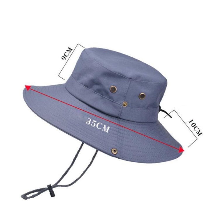 Outdoor Sun Hat Hiking Big Brim Breathable Sunscreen Fisherman Hat, Navy, Beige, Green Gray, Dark Gray, Brown, Khaki, Black