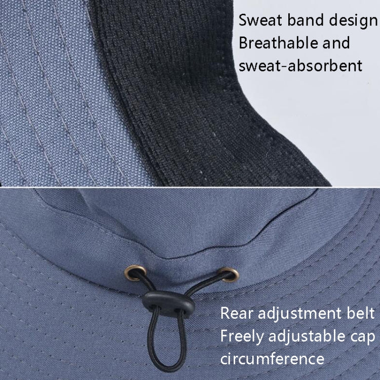 Outdoor Sun Hat Hiking Big Brim Breathable Sunscreen Fisherman Hat, Navy, Beige, Green Gray, Dark Gray, Brown, Khaki, Black