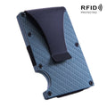 Carbon Fiber Wallet Metal RFID Bank Card Holder, Gray