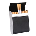 Men Metal Fiber Leather Magnetic Buckle Cigarette Case, Black, Coffee, Brown/Apricot, Red, Gray