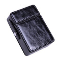 Men PU Leathe Retro Lighter Cigarette Box, Black, Green, Blue, Apricot, Brown