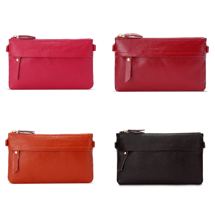 Ladies One-Shoulder Diagonal Mobile Phone Coin Purse, Jujube Red, Orange, Brown, Red, Navy Blue, Black, Ink, Lake Blue, Khaki