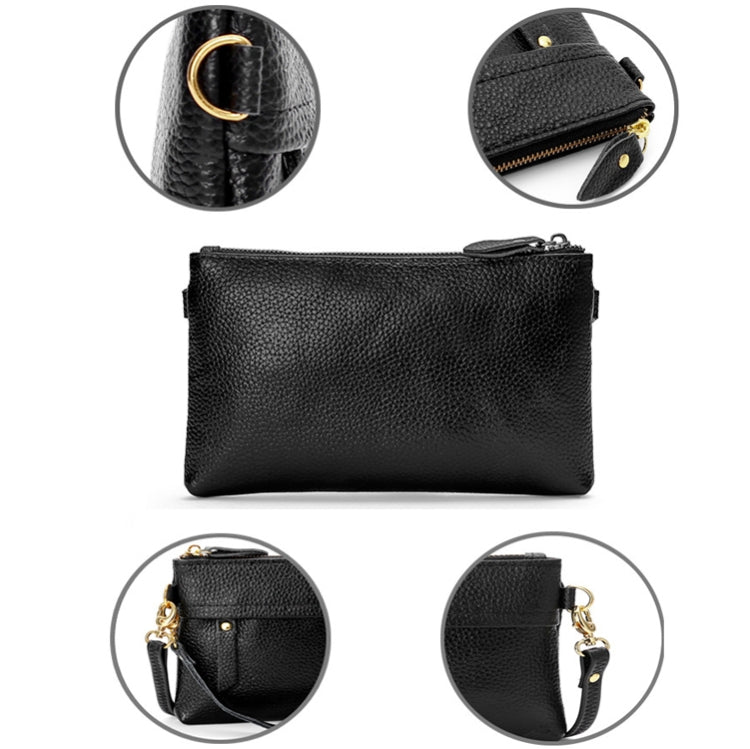 Ladies One-Shoulder Diagonal Mobile Phone Coin Purse, Jujube Red, Orange, Brown, Red, Navy Blue, Black, Ink, Lake Blue, Khaki
