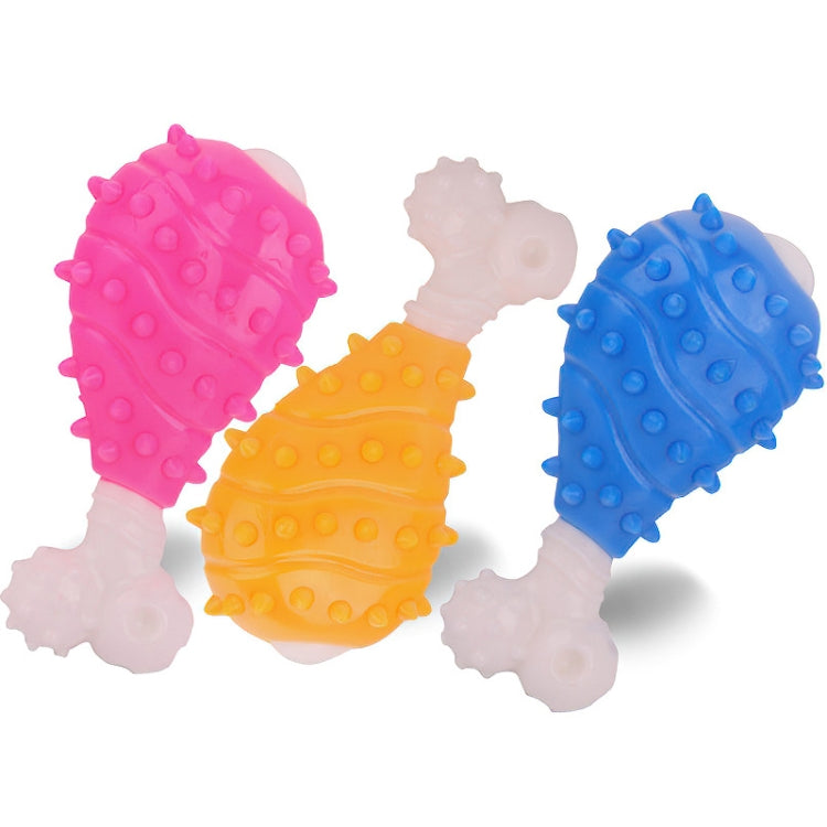 BG-W167 Pet Grinning And Chewing Interactive Chicken Leg Toys, Blue, Yellow, Pink