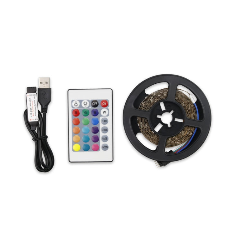 LED Light Strip 16 Color Remote Control RGB Light Belt USB Symphony Neon Decorative Soft Light Bar, 2 PCS 0.5m, 2 PCS 1m, 2m, 3m, 4m, 5m