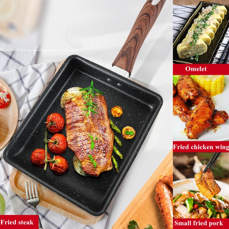 JBY-6658 Small Frying Pan Tamagoyaki Pan Maifanshi Non-Stick Frying Pan Square Omelette Pan,Size:, Small (Imitation Wood Grain Handle), Large(Imitation Wood Grain Handle), Small (Bakelite Handle)