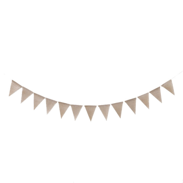 Swallowtail Burlap First Birthday Flags Mori Series Party Flags Specification: Burlap Birthday Fish Tail Flag, Burlap Triangle Flag