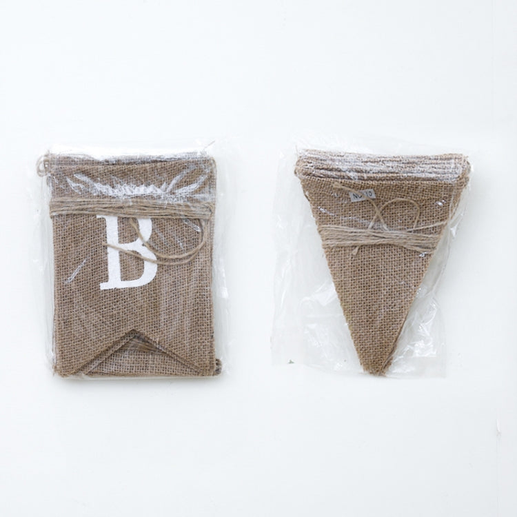 Swallowtail Burlap First Birthday Flags Mori Series Party Flags Specification: Burlap Birthday Fish Tail Flag, Burlap Triangle Flag
