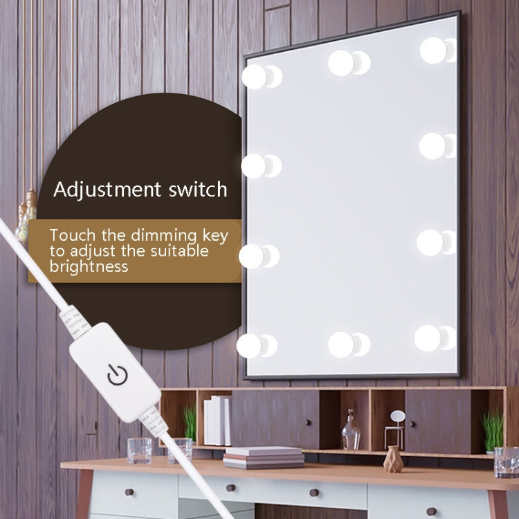 LED Mirror Front Lamp USB Adjustable Brightness Makeup Fill Light Bulbs, 2 LEDs, 6 LEDs, 10 LEDs, 14 LEDs