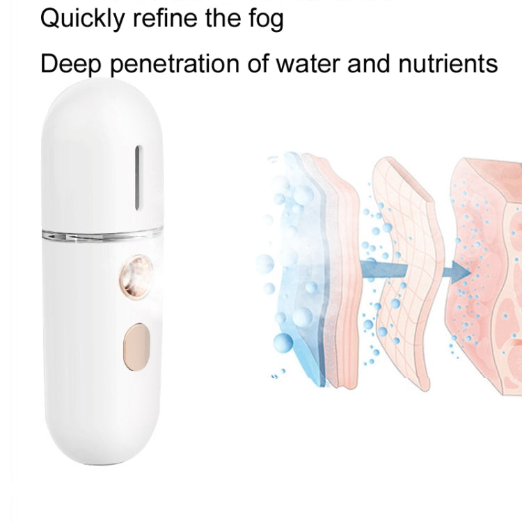 Portable Rechargeable Water Replenishing Device Beauty Humidifying Sprayer, Colour: No. 4 White, No. 4 White