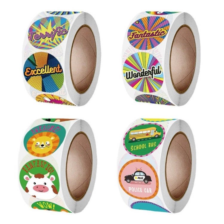 5pcsTeacher Cartoon Pattern Fun Encourage Stationery Stickers Gift Packaging Bag Sealing Stickers, A-252, A-253, A-254, A-255