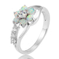 925 Silver Women Opal Flower Ring Jewelry, 6, 8, 9, 10
