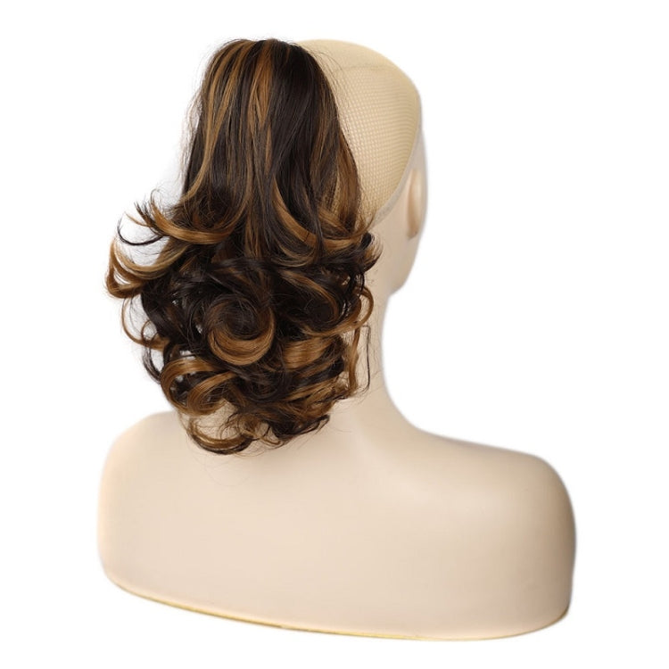 Women Curly Hair Short Ponytail Wig With Shark Clip, 4AH27A #, 12H24 #, 16H613 #, 22H24 #, 22M613 #, 86M613 #