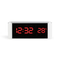 Home LED Mirror Multifunction Electronic Clock Mirror Clock Household Thermometer, Red Word, White Word, Blue Word