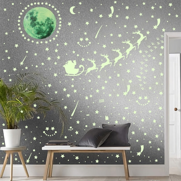 AFG3367 Moon + 407 PCS Dot + 103 PCS Star + Two Christmas PE Film Luminous Stickers, Specification: Blue, Moon+Dot+Star+Christmas(Green), Moon+Dot+Star+Christmas(Blue)
