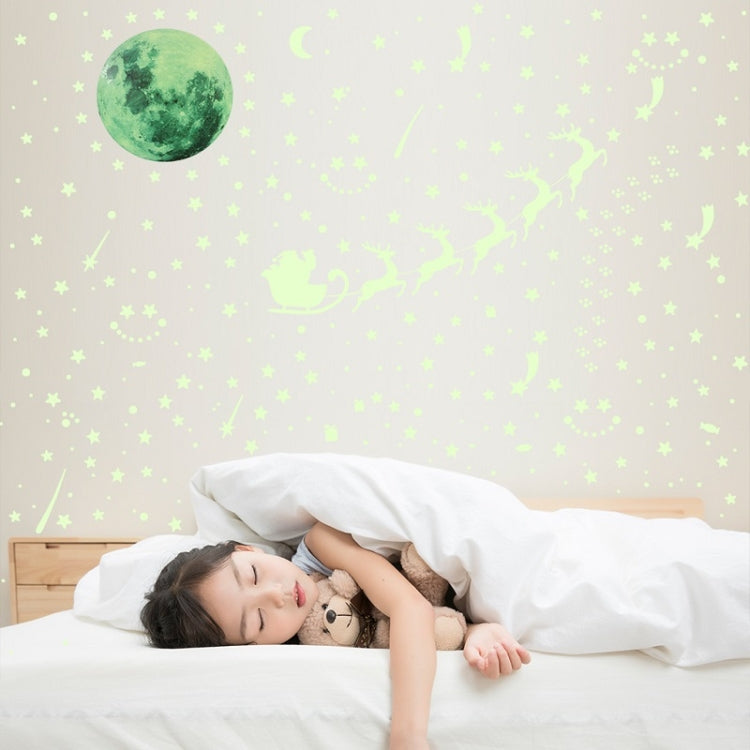 AFG3367 Moon + 407 PCS Dot + 103 PCS Star + Two Christmas PE Film Luminous Stickers, Specification: Blue, Moon+Dot+Star+Christmas(Green), Moon+Dot+Star+Christmas(Blue)