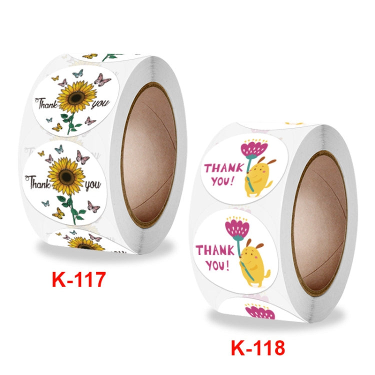 2 Rolls Animal Decoration Envelope Sealing Sticker Thank You  Label, 2.5cm
