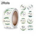 2 Rolls Thank You Floral Sticker Wedding Gift Decoration Label, 2.5cm / 1inch
