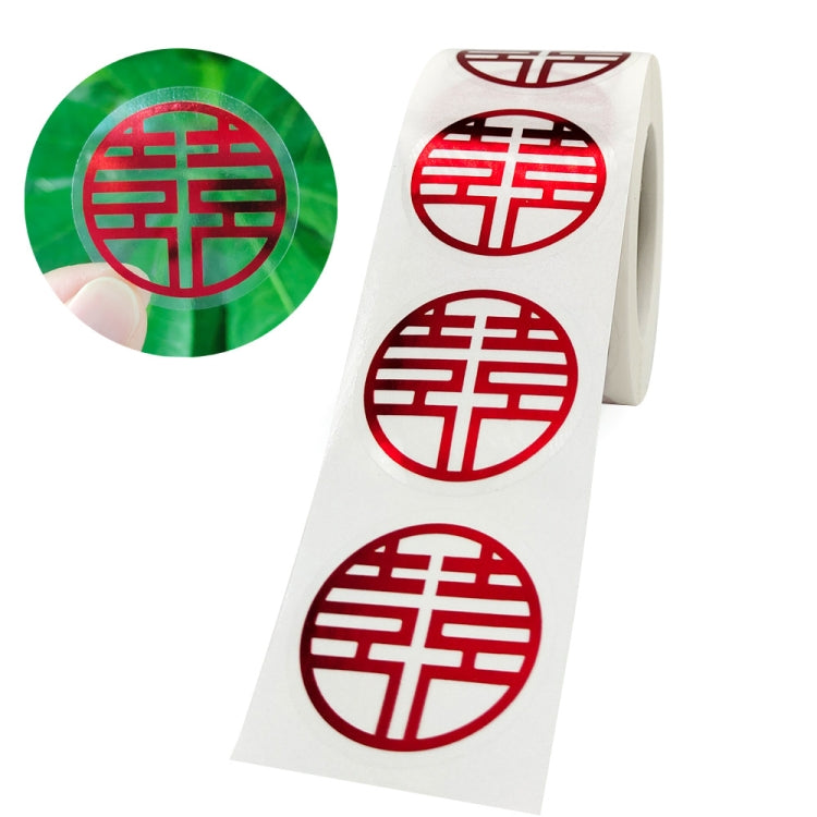 Wedding Happy Word Sticker Envelope Sealing Sticker Sugar Box Red Envelope Wedding Label, Diameter:, Colour: 25mm, 25mm, 38mm