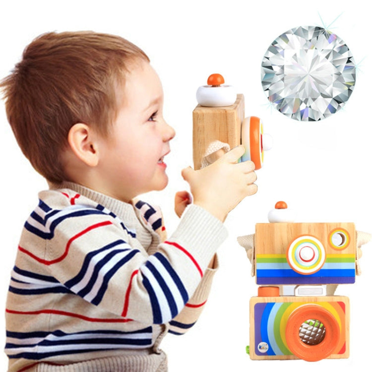 Mini Wooden Cartoon SLR Camera Kaleidoscope Children's Gift Fun Toy