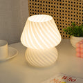 PJ-104 5W Mushroom Glass Bedroom Bedside Table Decoration Table Lamp, CN Plug, Specification：, Monochrome Warm Light, Tmall Elf Light Bulb