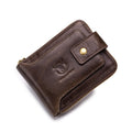 BUFF CAPTAIN 231 First Layer Cowhide Zipper Wallet Horizontal Leather Multiple-Card Thicken Album Wallet, Brown, Yellow Brown, Wise Black