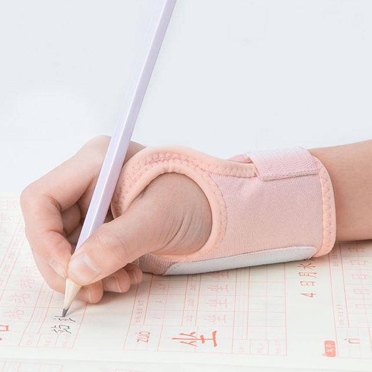 Pen-Holding Posture Wrist Correction Belt Primary School Students Writing Anti-Hook Wrist Corrector,Size:, S  (Pink)