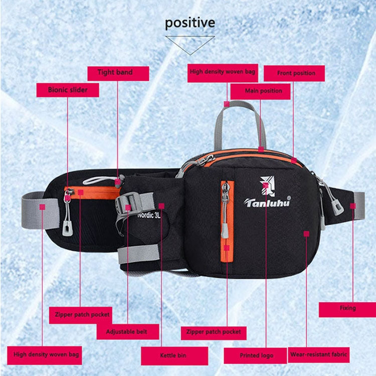 Tanluhu FK389 Outdoor Sports Waist Bag Multi-Purpose Running Water Bottle Bag Riding Carrying Case, 2L