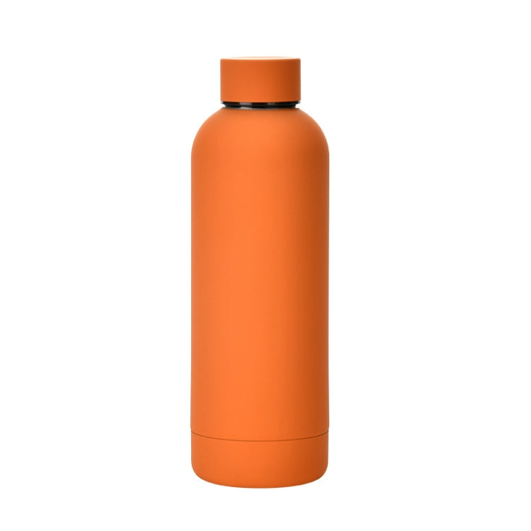 Stainless Steel Outdoor Matte Water Bottle Portable Sports Water Cup Rubber Paint Insulation Cup, Moss Green, Light Pink, Smoky Pink, Cinnabar Orange, Green White, Khaki, Ink Black, Lake Blue, Gray Green, Lilac Purple, Indigo, Gray
