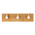 Stainless Steel Bamboo Wood Three Row Hook Kitchen Bathroom Door Adhesive Hook, Door Sticky Three Hook