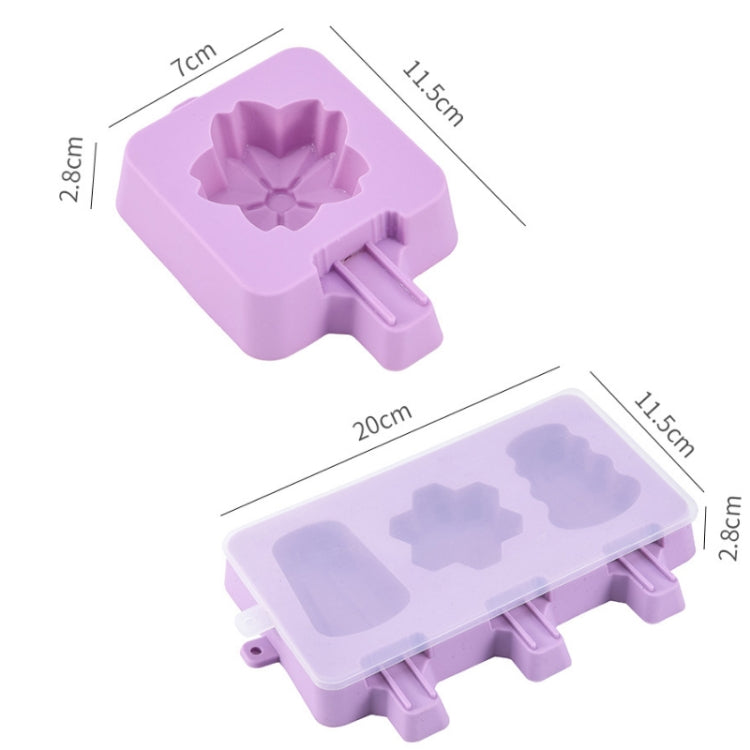 Homemade Children Cute Silicone Cartoon Popsicle Ice Cream Mould, Small Chrysanthemum, Small Sakura, Large Cartoon, Large Geometry, Large Fruit