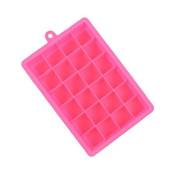 24 Grids Silicone Ice Cube Tray Molds Square Shape Ice Cube Maker Fruit Popsicle Ice Cream Mold, 24-Grid(Dark blue), 24-Grid(Grass green), 24-Grid(Rose red), 24-Grid(Sky blue), 24-Grid(Light purple)